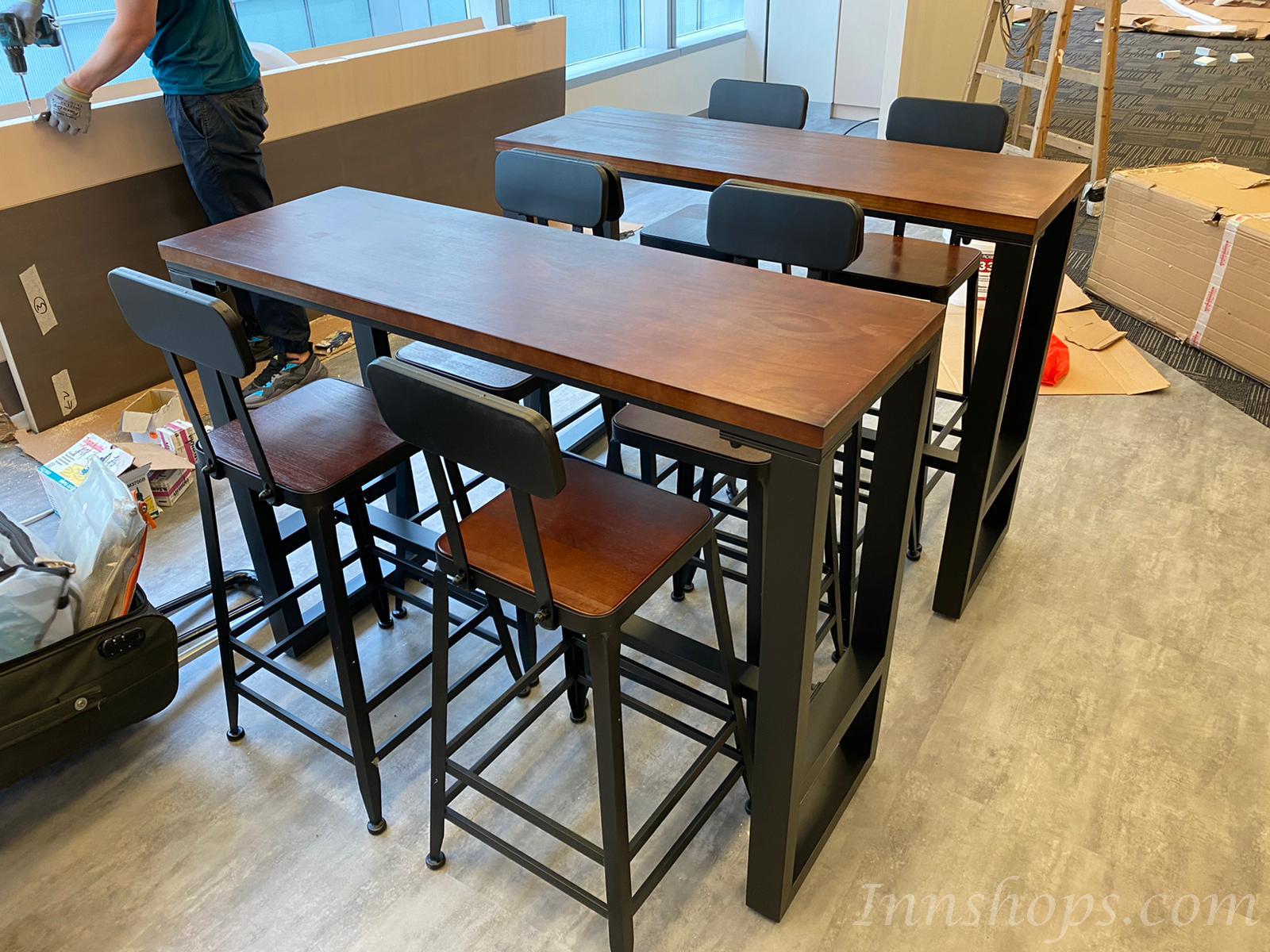 陳列品$999 100Wx100Hx40D枱 實木復古鐵藝Bar Table Bar Chair  (IS2280)