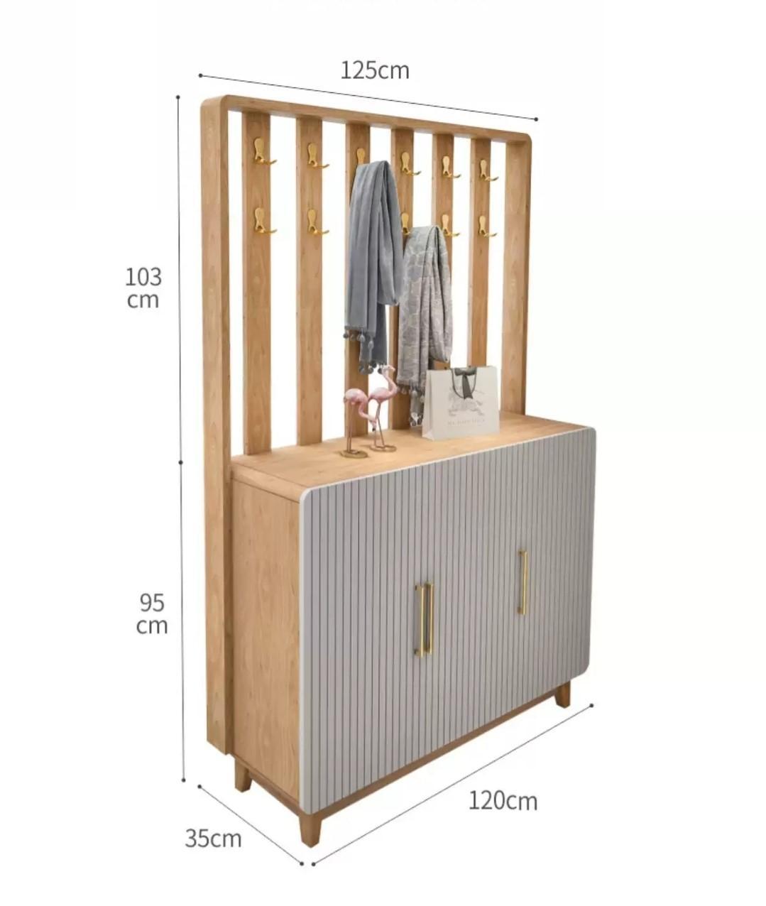 日式こだわる系列 三門鞋櫃屏風 白色/灰色 *125cm(IS5305)