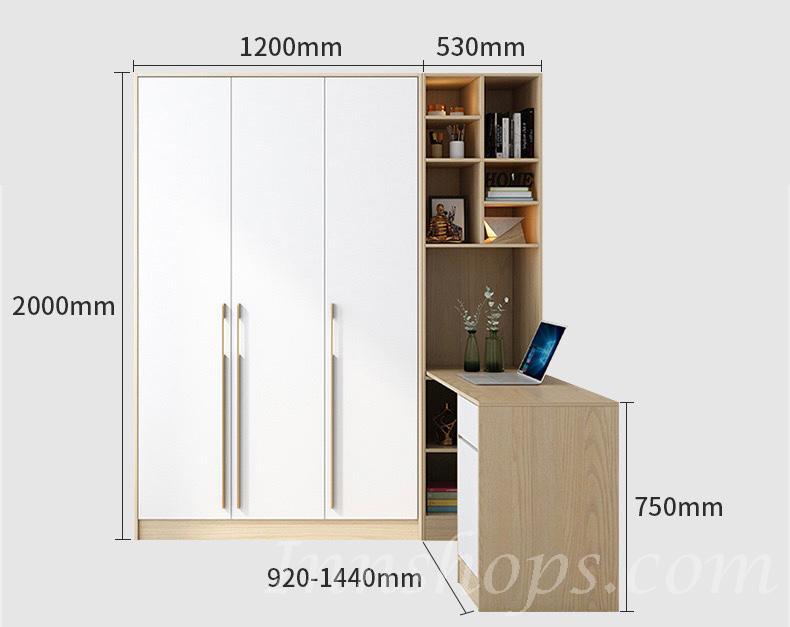 北歐品味系列 3門衣櫃 書枱組合 173cm (IS7172)