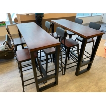 陳列品$999 100Wx100Hx40D枱 實木復古鐵藝Bar Table Bar Chair  (IS2280)