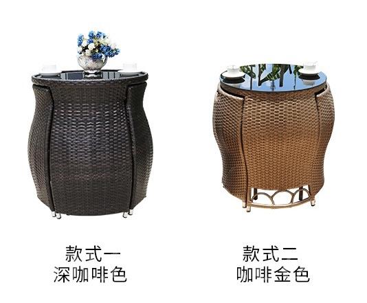 戶外傢俱 小戶型 收納仿藤桌椅3件套(IS3161)