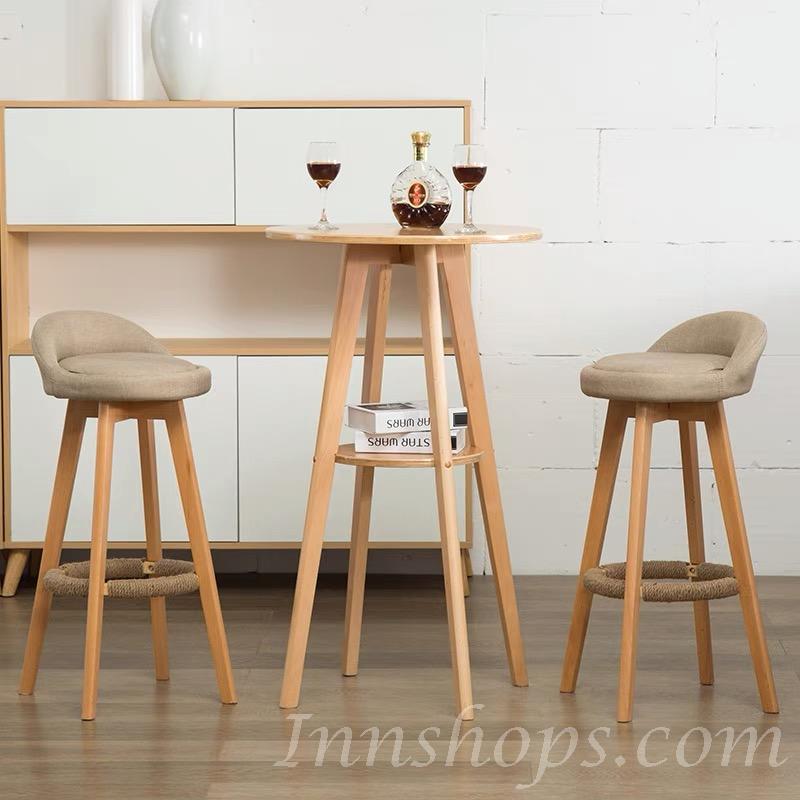 木製 可360度旋轉 BAR CHAIR (IS7196)