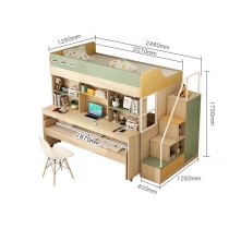 兒童傢俬 子母床 碌架床 書枱組合 小朋友床 *4呎(不包床褥) (IS7187)