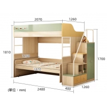 兒童傢俬 子母床 碌架床 書枱組合 小朋友床 *4呎(不包床褥) (IS7187)