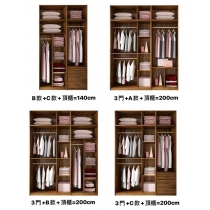 北歐品味系列 2門3門衣櫃 60cm/80cm/140cm/160cm/200cm   (IS7244)