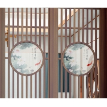 中式 實木 喬其紗屏風 50/60cm (IS7444)