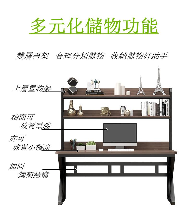 時尚學校傢俬 書台電腦桌 書桌連書架 80cm/100cm/120cm/140cm/160cm (IS7577)