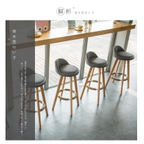 木製 可360度旋轉 BAR CHAIR (IS7196)