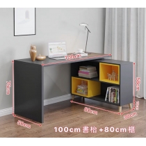 摩登系列 L型書枱轉角電腦枱 (100+80)cm/(120+100)cm/(140+100)cm (IS7556)