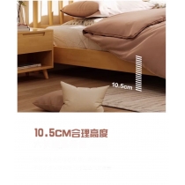 日式實木橡木雙人床*5呎/6呎(不包床褥) (IS7564)