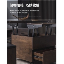 陳列品一個 120cm(淺胡桃色) $2499  北歐升降茶几餐枱兩用 折疊飯枱伸縮多功能茶几創意儲物櫃 100/120cm (IS7567_1)