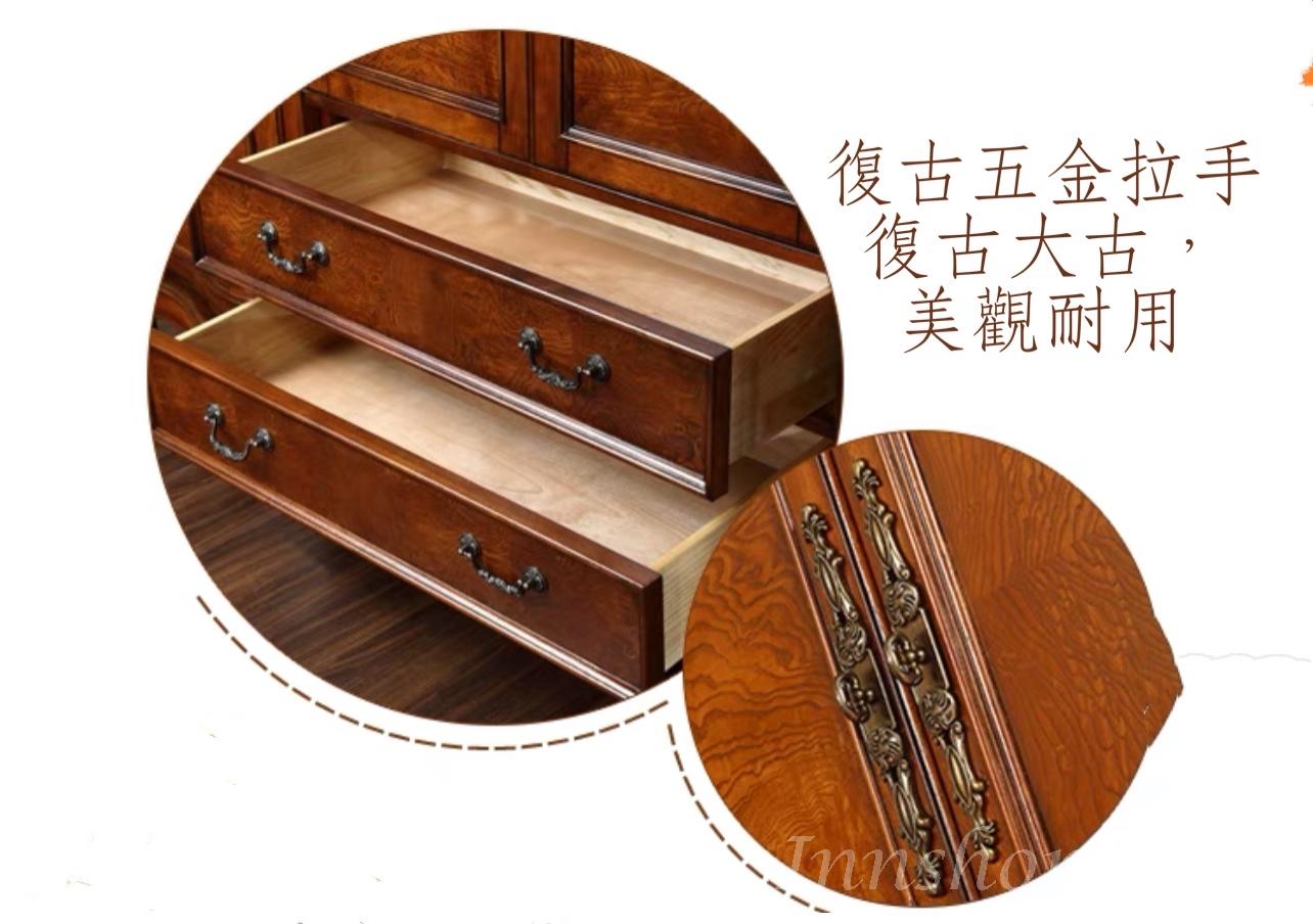 美式實木 四門大衣櫃 206cm (IS5796)