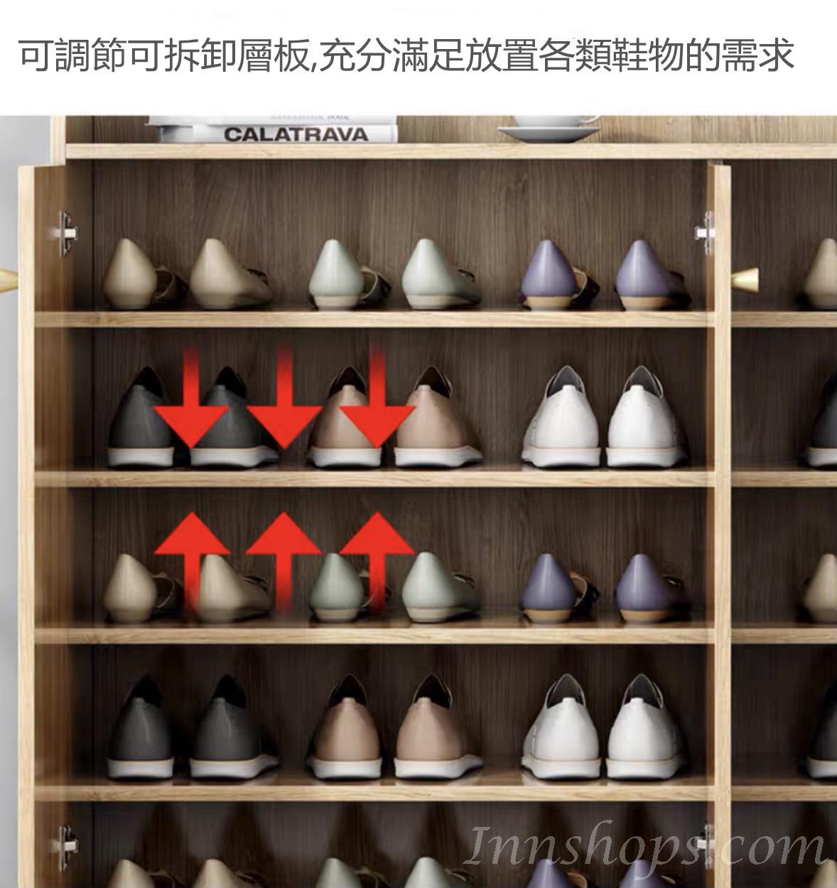 時尚實木生態板鞋櫃餐邊櫃儲物櫃 2門3門4門鞋櫃 *60/70/80/90/100/110/120/140cm(IS7088)