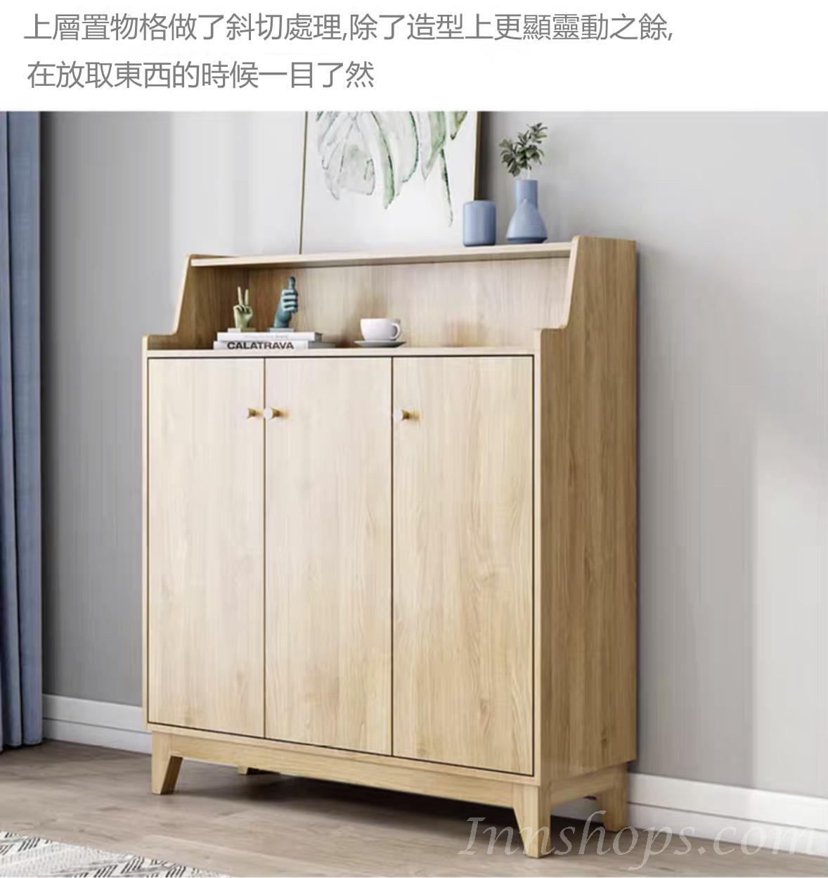 (陳列品 70CM 2門 $1699) 時尚實木生態板鞋櫃餐邊櫃儲物櫃 2門3門4門鞋櫃 *60/70/80/90/100/110/120/140cm(IS7088)