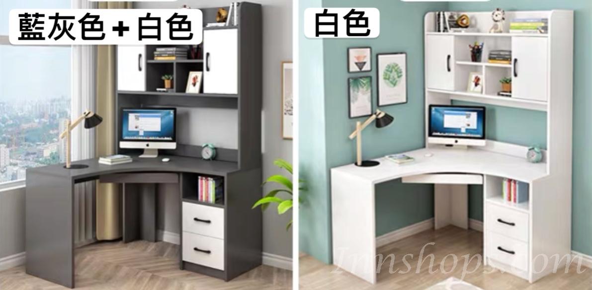 北歐摩登系列 L型書枱轉角電腦枱(兩櫃桶款) 120x120cm (IS7715)