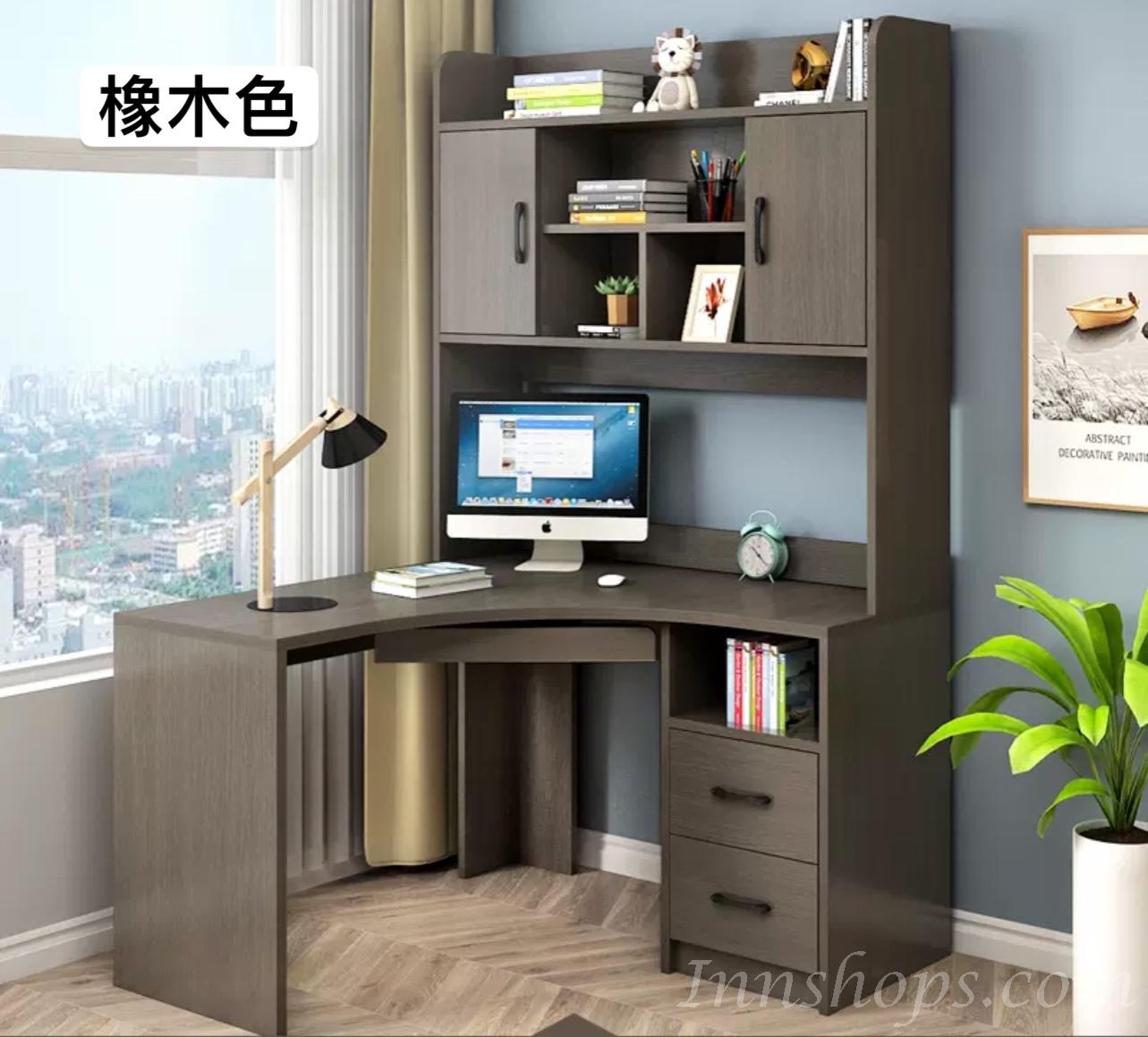 北歐摩登系列 L型書枱轉角電腦枱(兩櫃桶款) 120x120cm (IS7715)