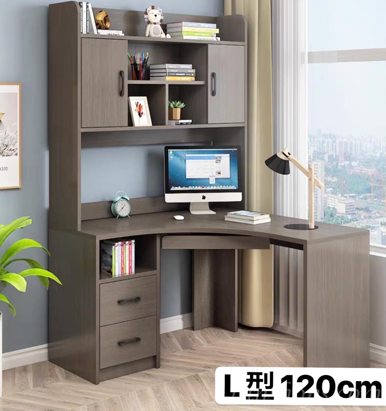 北歐摩登系列 L型書枱轉角電腦枱(兩櫃桶款) 120x120cm (IS7715)