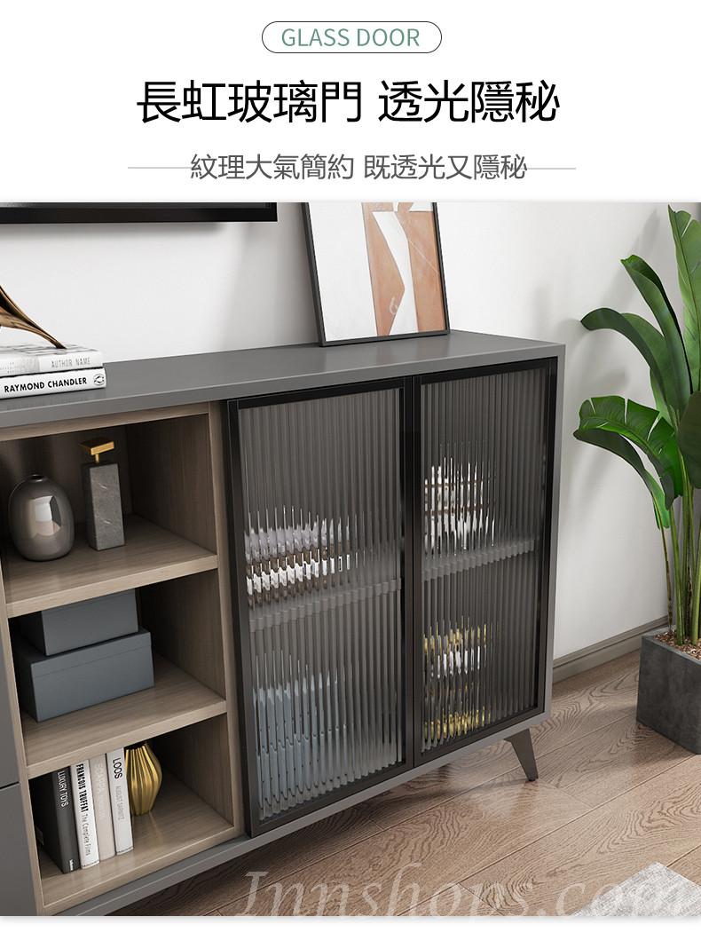 北歐電視櫃長虹玻璃儲物櫃小戶型客廳臥室收納櫃*120/140/160/180cm (IS7719)