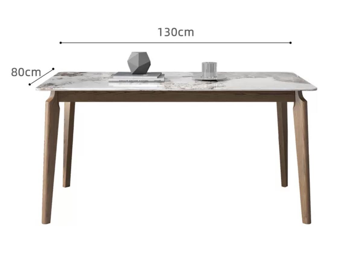 北歐白蠟木長方形岩板餐桌組合*130/140/150/160cm (IS7744)