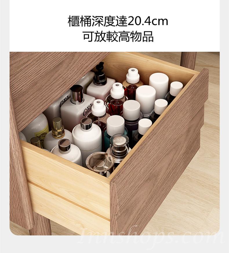 日式實木橡木系列  揭鏡收納多功能梳妝台化妝枱送妝凳 *80/100cm (IS7761)