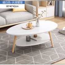 時尚學校傢俱簡約水滴茶几 單層或雙層80cm/90cm/100cm (IS2318)