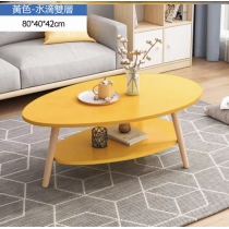 時尚學校傢俱簡約水滴茶几 單層或雙層80cm/90cm/100cm (IS2318)