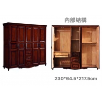 美式實木 5門大衣櫃 230cm (IS5726)