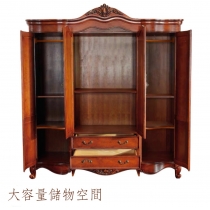 美式實木 四門大衣櫃 206cm (IS5796)