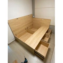 訂造 雙人床儲物床*可自訂呎吋 (不包床褥)(IS5832)