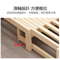 兒童多功能 松木實木折疊伸縮床梳化床兩用榻榻米單人床 (小朋友床 不包床褥)(IS6758)