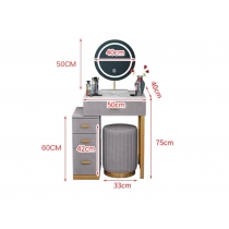 鐵藝系列 大理石伸縮梳妝台*(50-75)/(60-85)cm(IS7095)
