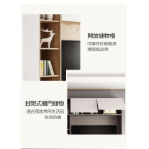 一體組合客廳電視櫃高級實木背景墻上儲物壁掛吊櫃 （IS7712)