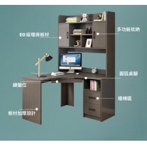 北歐摩登系列 L型書枱轉角電腦枱(兩櫃桶款) 120x120cm (IS7715)