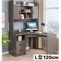 北歐摩登系列 L型書枱轉角電腦枱(兩櫃桶款) 120x120cm (IS7715)