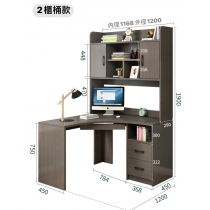 北歐摩登系列 L型書枱轉角電腦枱(兩櫃桶款) 120x120cm (IS7715)