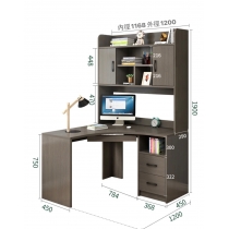 北歐摩登系列 L型書枱轉角電腦枱(3櫃桶款) 120x120cm (IS7716)