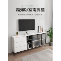 北歐電視櫃長虹玻璃儲物櫃小戶型客廳臥室收納櫃*120/140/160/180cm (IS7719)