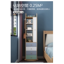 全身落地穿衣鏡家用儲物北歐風旋轉掛衣架臥室收納櫃試衣鏡 （IS7732)