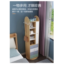 全身落地穿衣鏡家用儲物北歐風旋轉掛衣架臥室收納櫃試衣鏡 （IS7732)
