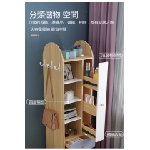 全身落地穿衣鏡家用儲物北歐風旋轉掛衣架臥室收納櫃試衣鏡 （IS7732)