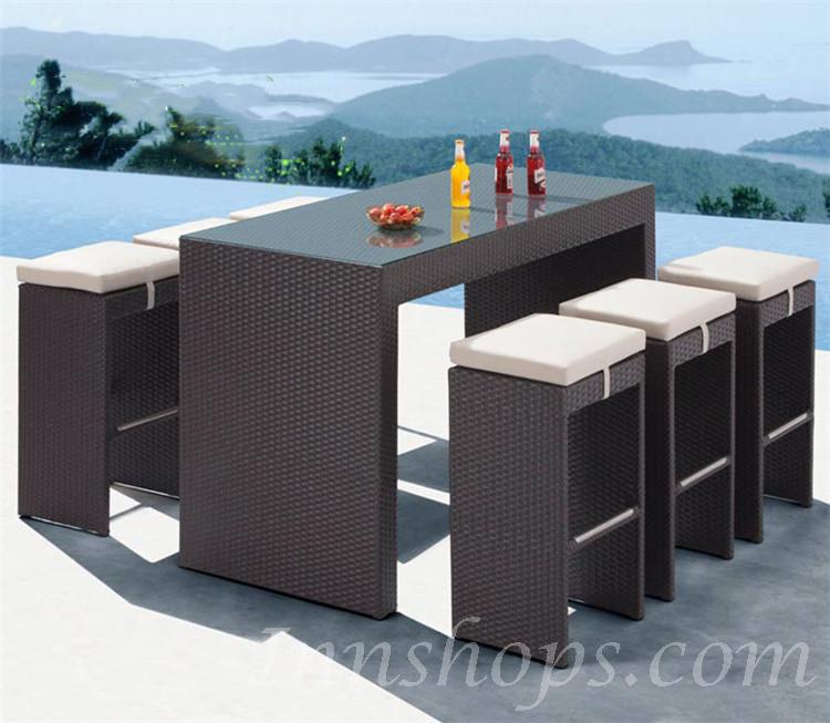戶外傢俱 仿藤別墅庭院花園吧台桌椅套裝 Bar Chair and table set (IS0415)