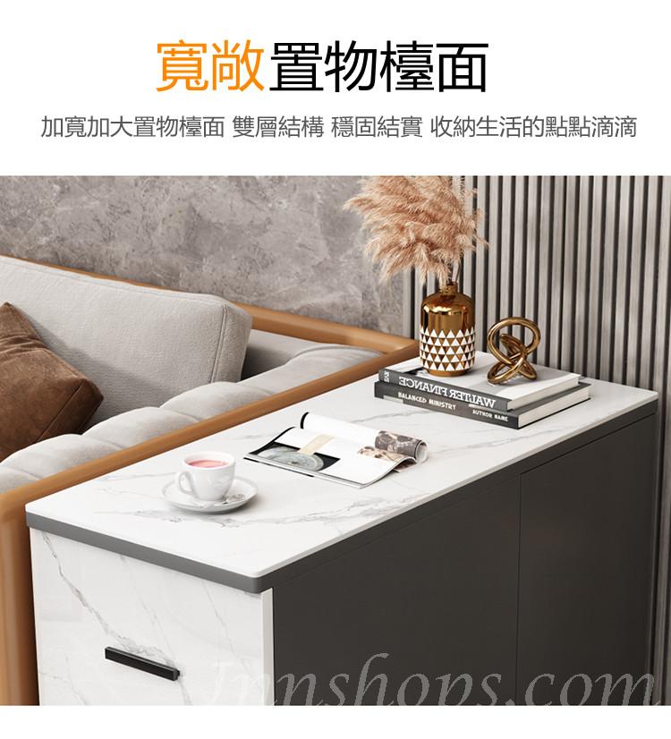 意式簡約現代輕奢岩板移動茶几床頭櫃儲物收納櫃（IS7784)