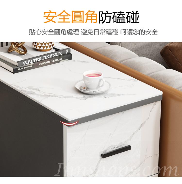 意式簡約現代輕奢岩板移動茶几床頭櫃儲物收納櫃（IS7784)