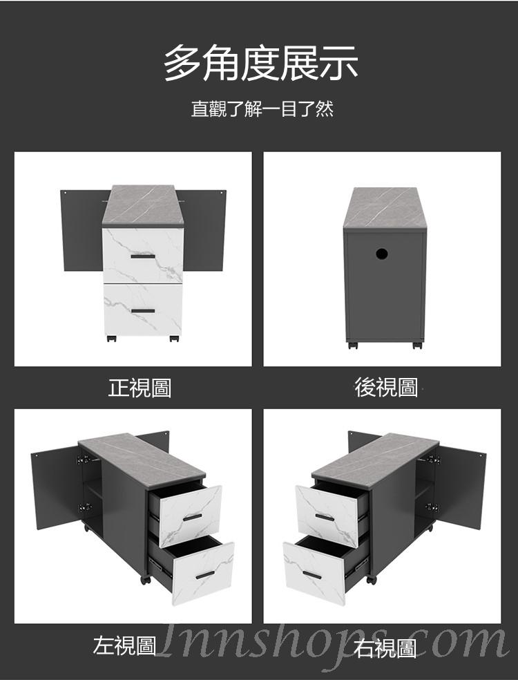 意式簡約現代輕奢岩板移動茶几床頭櫃儲物收納櫃（IS7784)