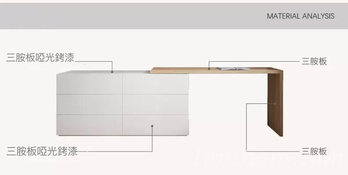 時尚簡約烤漆伸縮電視櫃連梳妝枱*120/150cm (IS7842)