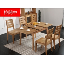 北歐實木系列 白橡木伸縮餐桌椅子 3呎7/4呎 (IS3069)