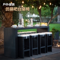 戶外傢俱 仿藤別墅庭院花園吧台桌椅套裝 Bar Chair and table set  (IS0415)