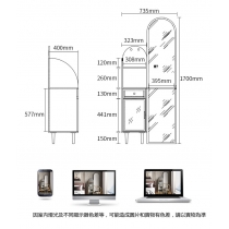 北歐簡約輕奢梳妝台收納櫃一體帶全身鏡臥室穿衣鏡（IS7772)