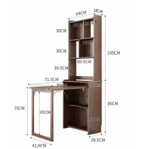 日式小戶型轉角書桌家用隱形折疊伸縮書台書櫃(IS7780)