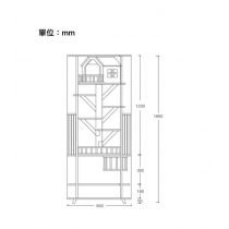 實木透視360度可旋轉貓别墅 (IS7788)